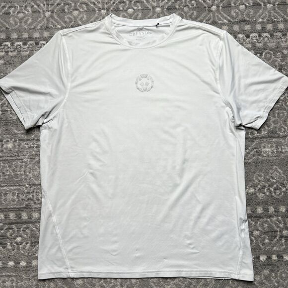 Greyson Guide Sport Mens Large Gray Short Sleeve Performance T Shirt Center Logo - Picture 1 of 8